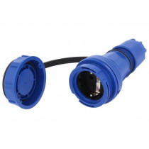 20251-B; Connector: AC supply; female; socket; 2P+PE; 250VAC; 16A; blue; PCE
