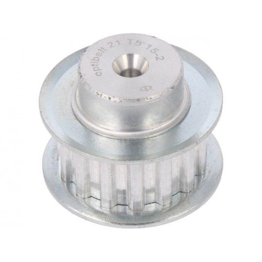 21 T5   15-200ZA; Belt pulley; T5; W: 10mm; whell width: 21mm; Ø: 23.05mm; aluminium; OPTIBELT