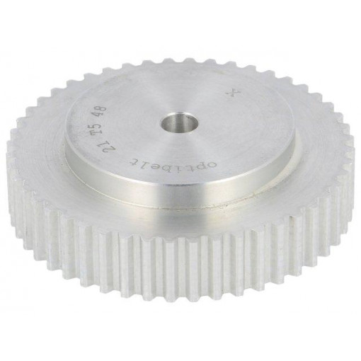 21 T5   48-000ZA; Belt pulley; T5; W: 10mm; whell width: 21mm; Ø: 75.55mm; aluminium; OPTIBELT