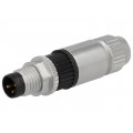 21021511305; Connector: M8; male; PIN: 3; straight; for cable; plug; 4A; IP65,IP67; HARTING