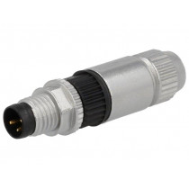 21021511305; Connector: M8; male; PIN: 3; straight; for cable; plug; 4A; IP65,IP67; HARTING