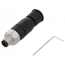 21023591301; Connector: M8; male; PIN: 3; straight; for cable; plug; 4A; IP67; 60V; HARTING