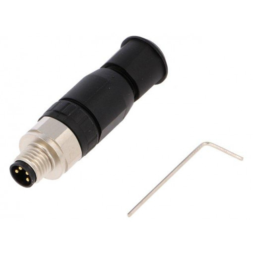 21023591401; Connector: M8; male; PIN: 4; straight; for cable; plug; 4A; IP67; 30V; HARTING