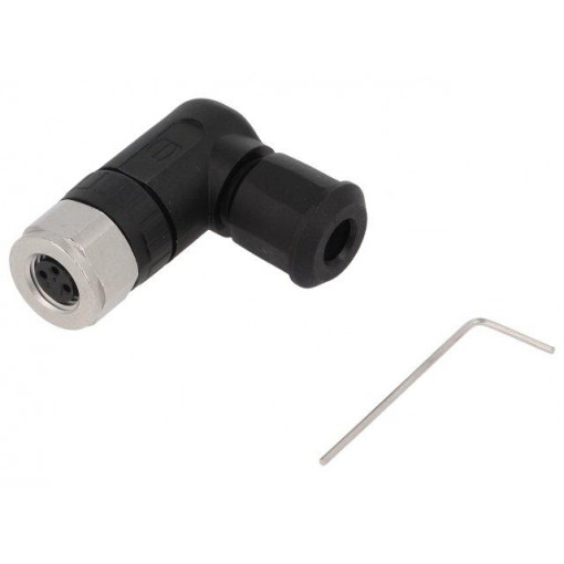 21023594301; Connector: M8; female; PIN: 3; angled 90°; for cable; plug; 4A; IP67; HARTING