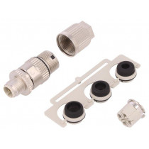 21032821405; Plug; M12; male; D code-Ethernet; for cable; screw terminal; 50V; HARTING