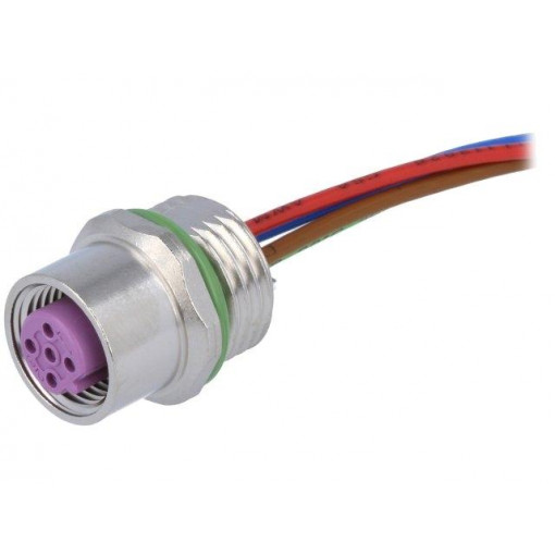 21033386405; Socket; M12; PIN: 4; female; B code-Profibus; cables; straight; 0.5m; HARTING