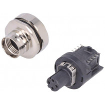 21033812421; Socket; M12; PIN: 4; female; D code-Ethernet; SMT; IP65/IP67; 57V; 3A; HARTING