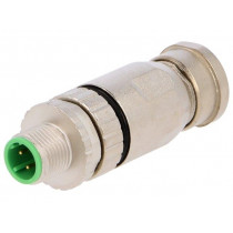 21033891402; Plug; M12; PIN: 4; male; D code-Ethernet; for cable; screw terminal; HARTING