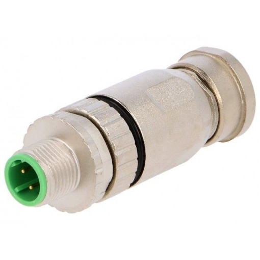 21033891402; Plug; M12; PIN: 4; male; D code-Ethernet; for cable; screw terminal; HARTING