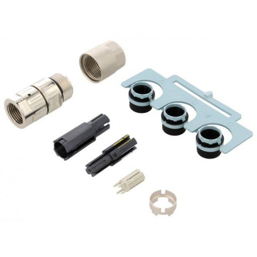 21038812405; Plug; M12; PIN: 4; female; D code-Ethernet; for cable; crimped; 250V; HARTING