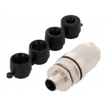 21038961505; Plug; M12; PIN: 5; male; L code-Power; for cable; IP67; straight; 63V; HARTING