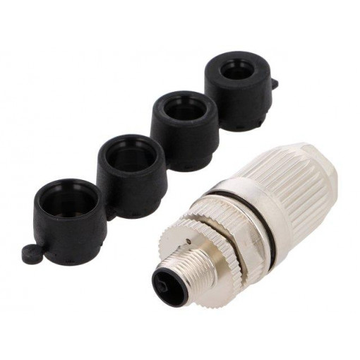 21038961505; Plug; M12; PIN: 5; male; L code-Power; for cable; IP67; straight; 63V; HARTING