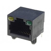 211B-11C0A-R; Socket; RJ45; PIN: 8; with LED; Layout: 8p8c; Locking: top latch; THT; ATTEND