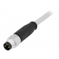 21348000380005; Connector: M8; male; PIN: 3; straight; with lead; plug; 0.5m; PVC; HARTING