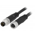 21348081489005; Cable: for sensors/automation; M8-M8; male; female; PIN: 4; plug; HARTING