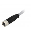 21348100380050; Connector: M8; female; PIN: 3; straight; with lead; plug; 5m; PVC; HARTING
