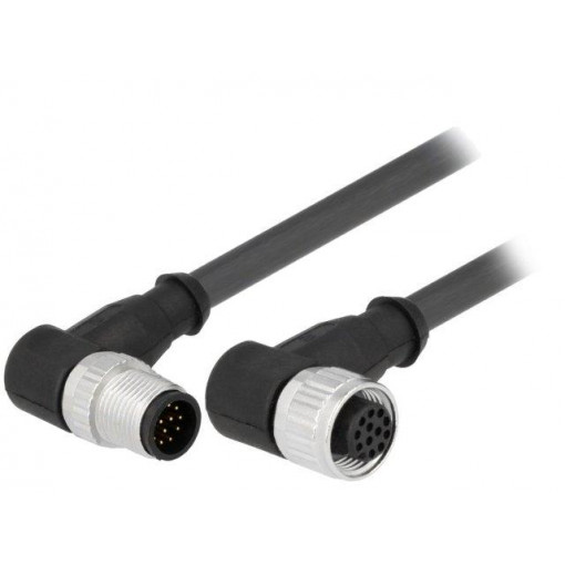 21348687C78100; Cable: for sensors/automation; PIN: 12; M12-M12; 10m; plug; plug; HARTING