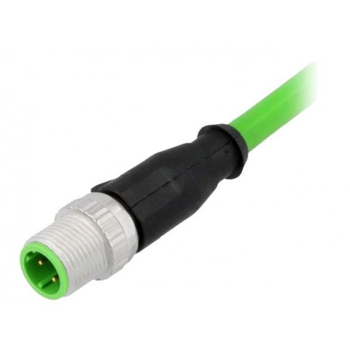 21349200405005; Plug; M12; PIN: 4; male; D code-Ethernet; 0.5m; Insulation: PVC; HARTING