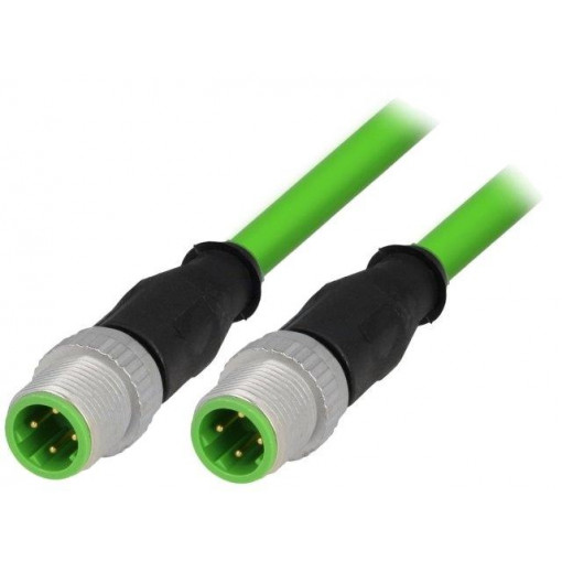 21349292477100; Cable: for sensors/automation; PIN: 4; M12-M12; D code-Ethernet; HARTING