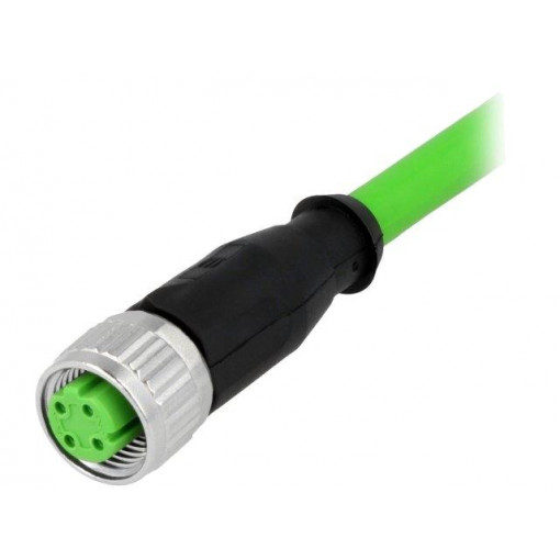 21349300405050; Plug; M12; PIN: 4; female; D code-Ethernet; 5m; Insulation: PVC; HARTING
