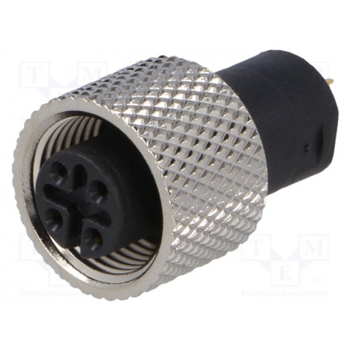 216A-04FO0; M12; PIN: 4; female; for molding,for cable; soldering; 125V; 10A; ATTEND