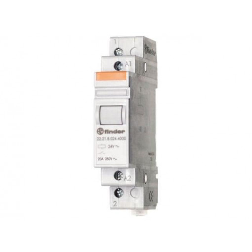 22.22.8.024.4000; Relay: installation; monostable; NO x2; Ucoil: 24VAC; Mounting: DIN; FINDER