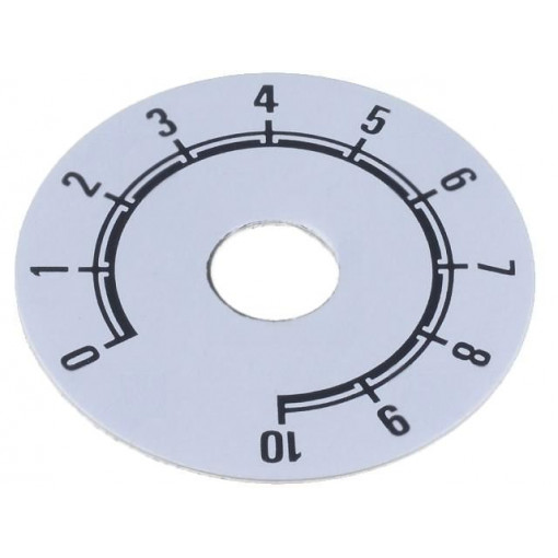 220.101; Scale; Range: 0 ÷ 10; Ø41mm; Øhole: 10mm; Mat: aluminium; SUPERTRONIC 220.101; Scale; Range: 0 ÷ 10; Ø41mm; Øhole: 10mm; Mat: aluminium; SUPERTRONIC