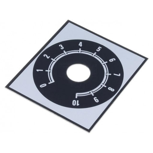 220.203; Scale; Range: 0 ÷ 10; 48x42mm; Øhole: 10mm; Mat: aluminium; SUPERTRONIC 220.203; Scale; Range: 0 ÷ 10; 48x42mm; Øhole: 10mm; Mat: aluminium; SUPERTRONIC