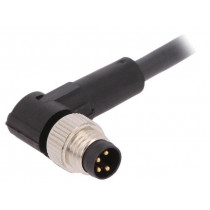 AB-C4-M8MA-2,0PUR; Connection lead; M8; PIN: 4; angled; 2m; plug; 60VAC; 4A; -25÷80°C; LAPP KABEL