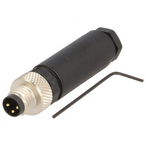 22260120; Connector: M8; male; PIN: 3; straight; for cable; plug; 4A; IP67; 40V; LAPP KABEL