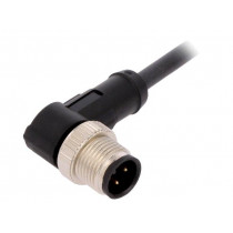 AB-C4-M12MA-5,0PUR; Connection lead; M12; PIN: 4; angled; 5m; plug; 250VAC; 4A; -25÷80°C; LAPP KABEL