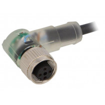 AB-C4-5,0PUR-M12FA-3L; Connection lead; M12; PIN: 4; angled; 5m; plug; 24VAC; 4A; -25÷80°C; LAPP KABEL
