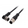 AB-C4-M12MS-1,0PUR-M12FA; Connection lead; M12; PIN: 4; 1m; plug; 250VAC; 4A; -25÷80°C; 250VDC; LAPP KABEL