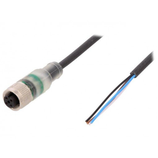 AB-C4-5,0PUR-M12FS-2L; Connection lead; M12; PIN: 4; straight; 5m; plug; 4A; -25÷80°C; 24VDC; LAPP KABEL