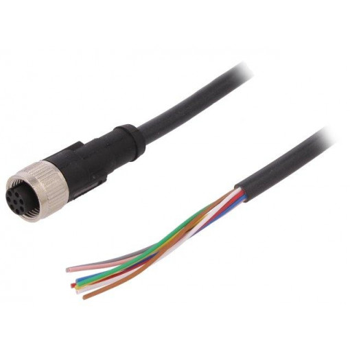 AB-C8-5,0PUR-M12FS; Connection lead; M12; PIN: 8; straight; 5m; plug; 30VAC; 4A; -25÷80°C; LAPP KABEL