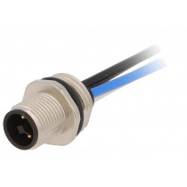 22262016; Socket; M12; PIN: 4; male; T code-Power; for panel mounting; cables; LAPP KABEL