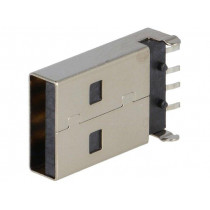 2410 07; Plug; USB A; on PCBs; SMT; PIN: 4; horizontal; USB 2.0; LUMBERG