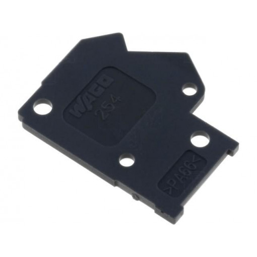 254-200; End plate; H: 15.7mm; dark grey; Features: assembling possibility; WAGO