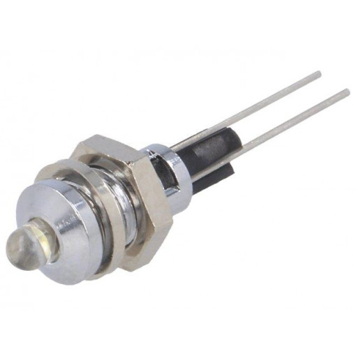 2663.8051; Indicator: LED; prominent; Cutout: Ø6mm; for PCB; brass; ØLED: 3mm; MENTOR