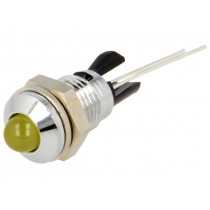 2665.8071; Indicator: LED; prominent; Cutout: Ø8mm; for PCB; brass; ØLED: 5mm; MENTOR