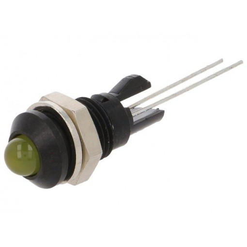 2665.8073; Indicator: LED; prominent; Cutout: Ø8mm; for PCB; brass; ØLED: 5mm; MENTOR