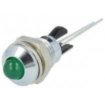 2665.8081; Indicator: LED; prominent; Cutout: Ø8mm; for PCB; brass; ØLED: 5mm; MENTOR