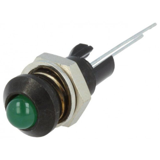 2665.8083; Indicator: LED; prominent; Cutout: Ø8mm; for PCB; brass; ØLED: 5mm; MENTOR