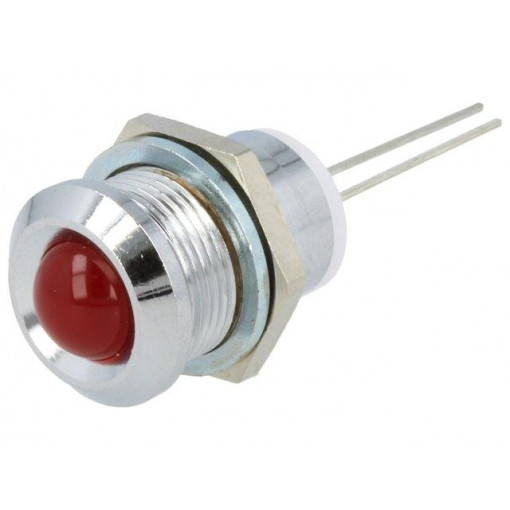 2676.8021; Indicator: LED; prominent; Cutout: Ø12mm; for PCB; brass; ØLED: 8mm; MENTOR