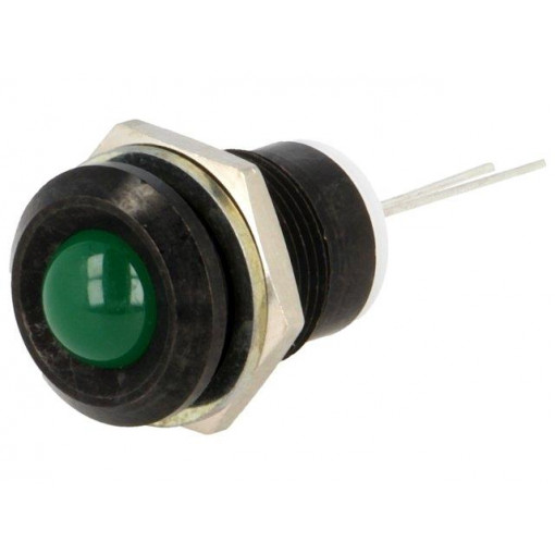 2676.8083; Indicator: LED; prominent; Cutout: Ø12mm; for PCB; brass; ØLED: 8mm; MENTOR