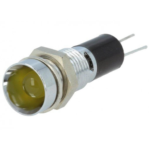 2692.8271; Indicator: LED; recessed; 12VDC; Cutout: Ø8mm; for PCB; brass; MENTOR