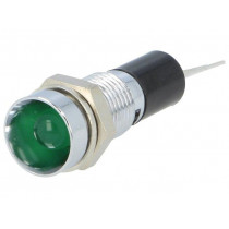 2692.8281; Indicator: LED; recessed; 12VDC; Cutout: Ø8mm; for PCB; brass; MENTOR