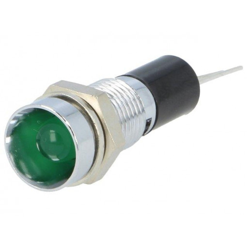 2692.8281; Indicator: LED; recessed; 12VDC; Cutout: Ø8mm; for PCB; brass; MENTOR