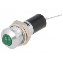 2693.8381; Indicator: LED; prominent; 24VDC; Cutout: Ø8mm; for PCB; brass; MENTOR