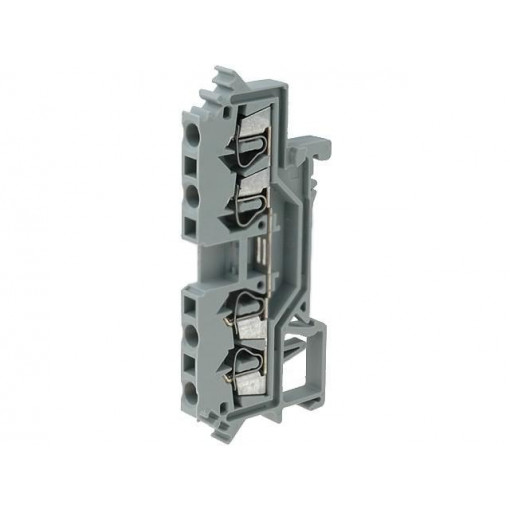 280-621; Splice terminal: rail; 2.5mm2; ways: 1; terminals: 4; grey; TS35; WAGO